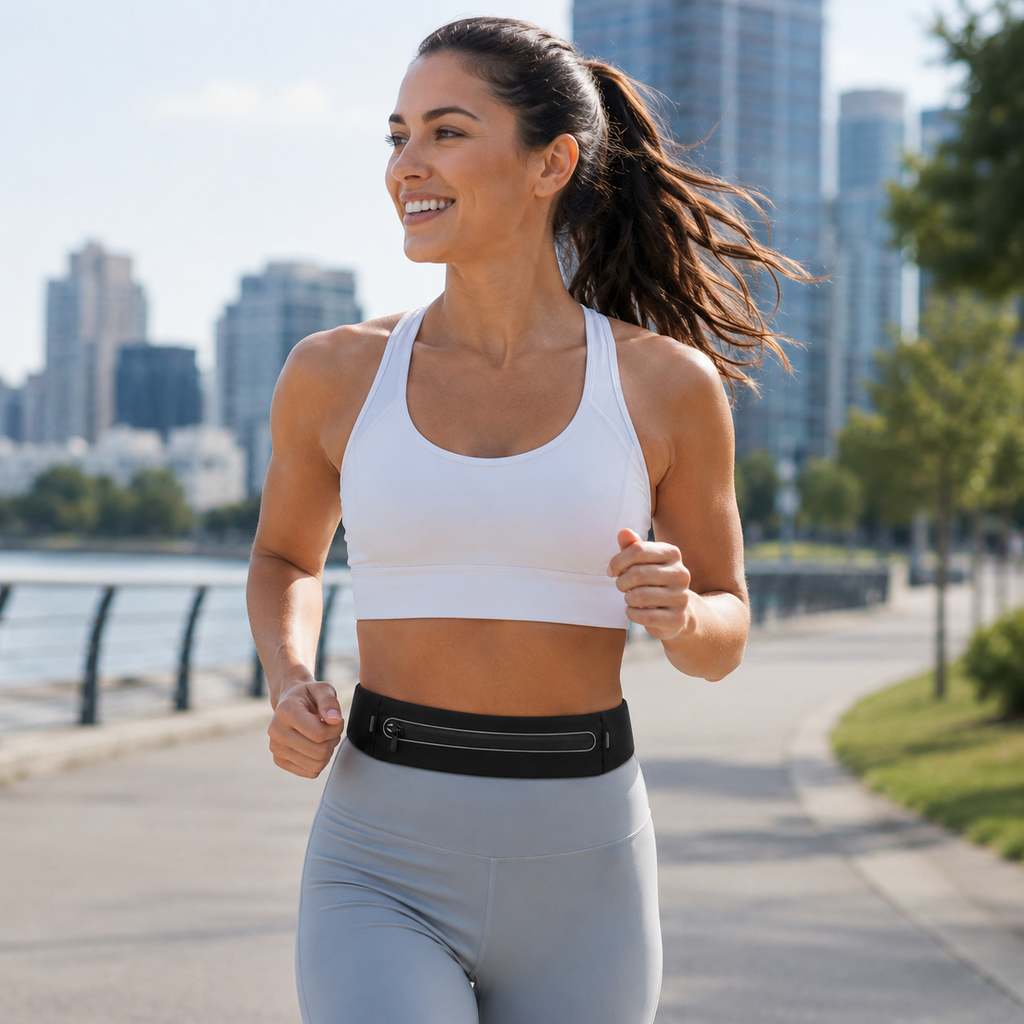 No-Bounce Slim Running Belt – Secure Phone & Essentials Waist Pack