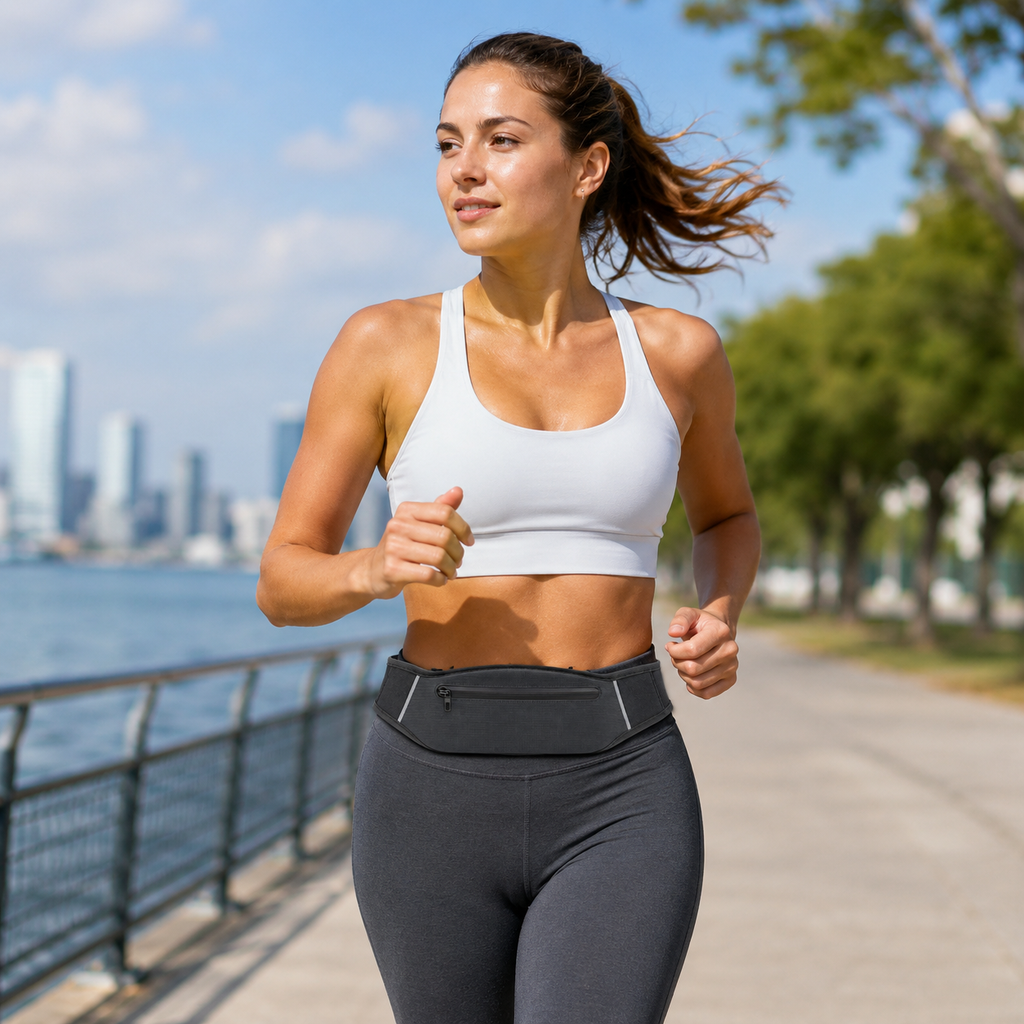 Secure-Fit Running Belt with Reflective Trim