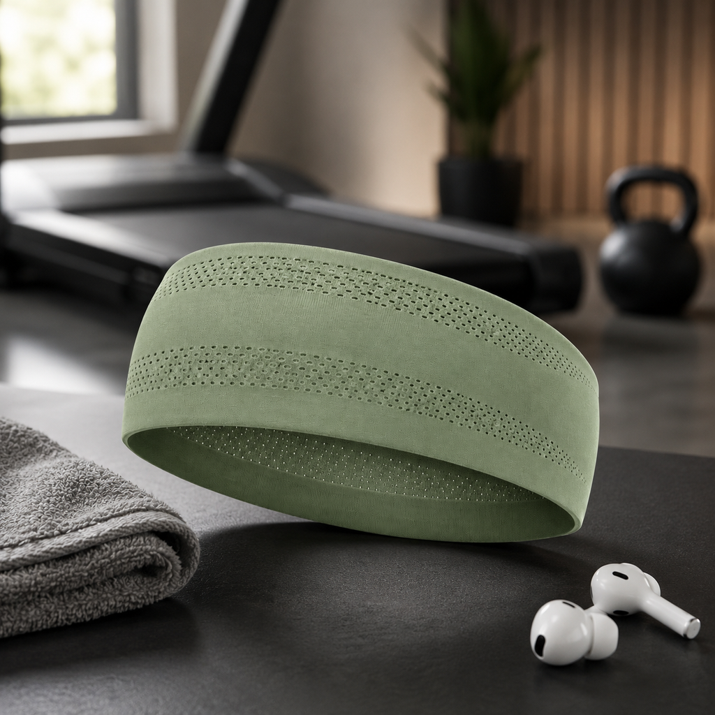 AirFlow Cooling Sports Headband – Perforated Sweat-Wicking Workout Band