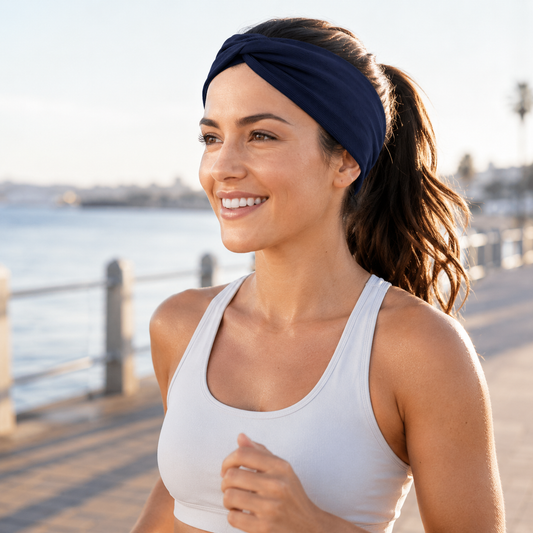 Twist-Front Cooling Sports Headband – Quick-Dry Sweat-Wicking Hair Band