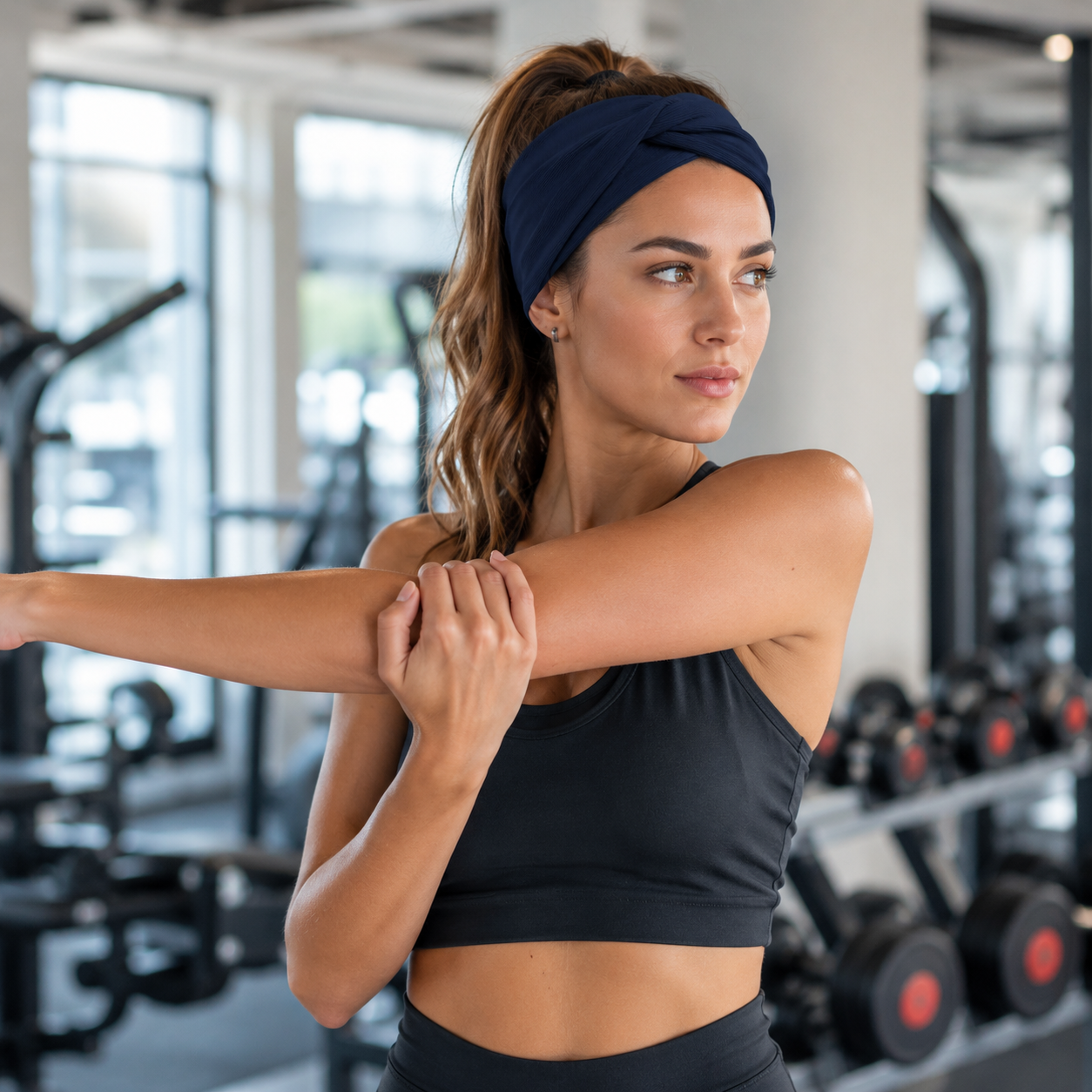 Twist-Front Cooling Sports Headband – Quick-Dry Sweat-Wicking Hair Band