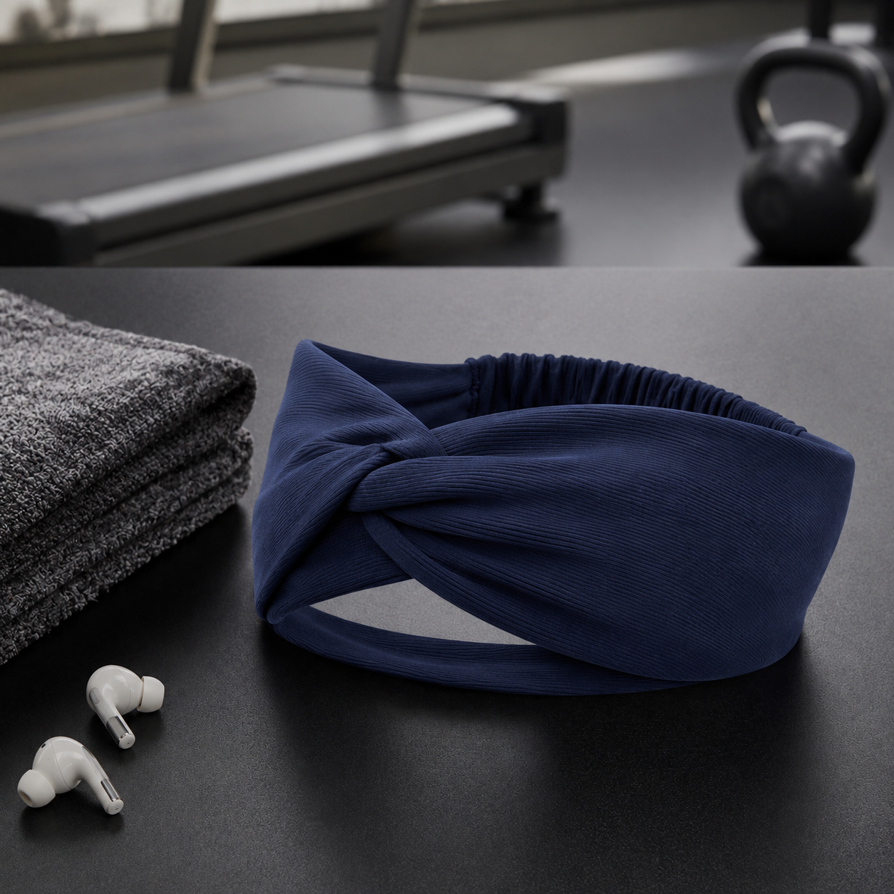 Twist-Front Cooling Sports Headband – Quick-Dry Sweat-Wicking Hair Band