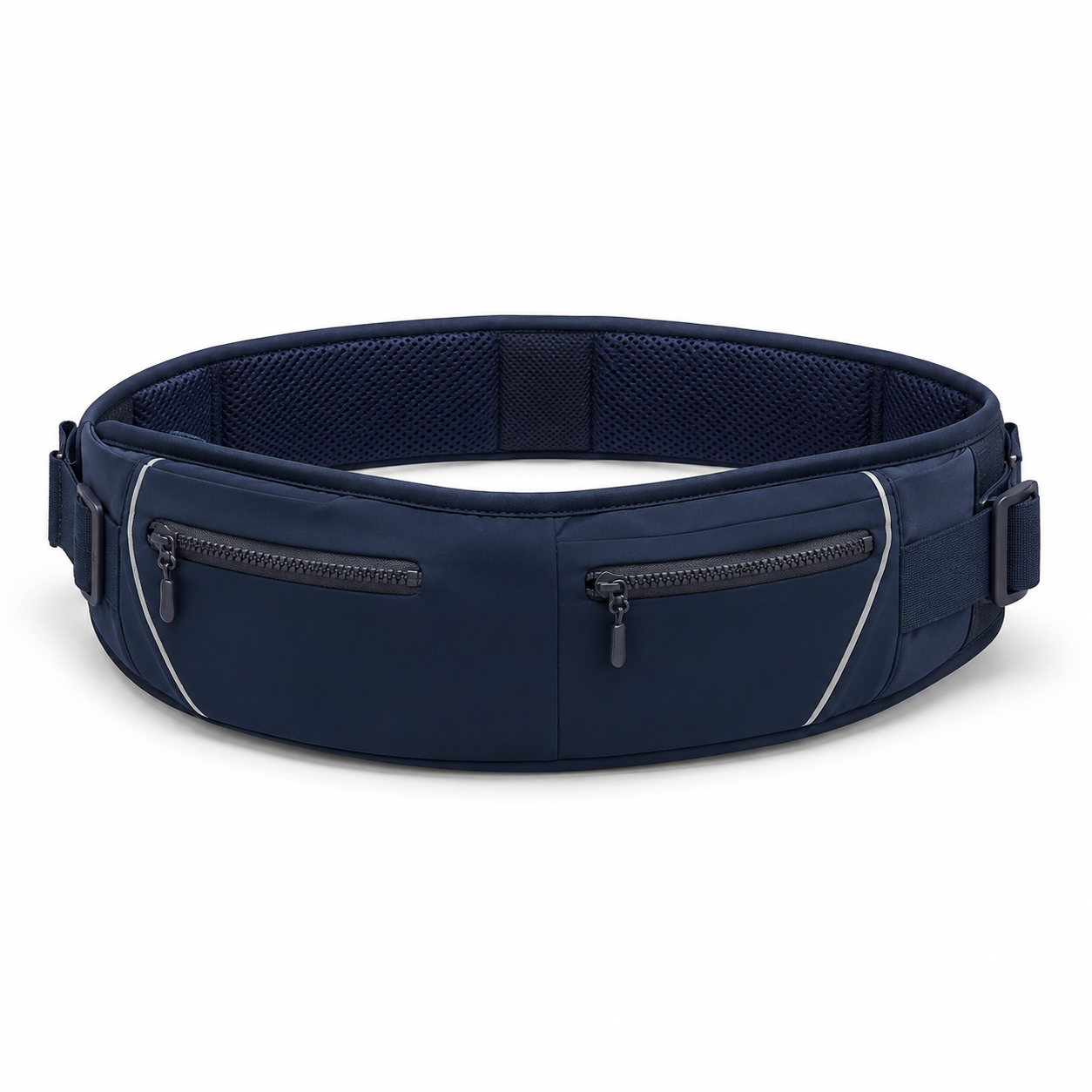 Dual-Pocket No-Bounce Running Belt – Breathable Reflective Waist Pack