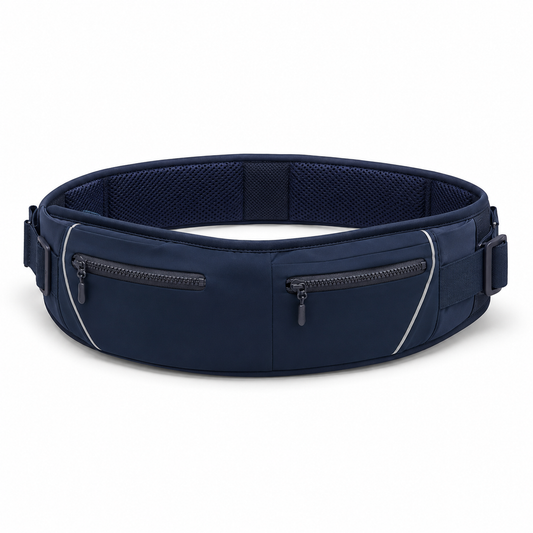 Dual-Pocket No-Bounce Running Belt – Breathable Reflective Waist Pack
