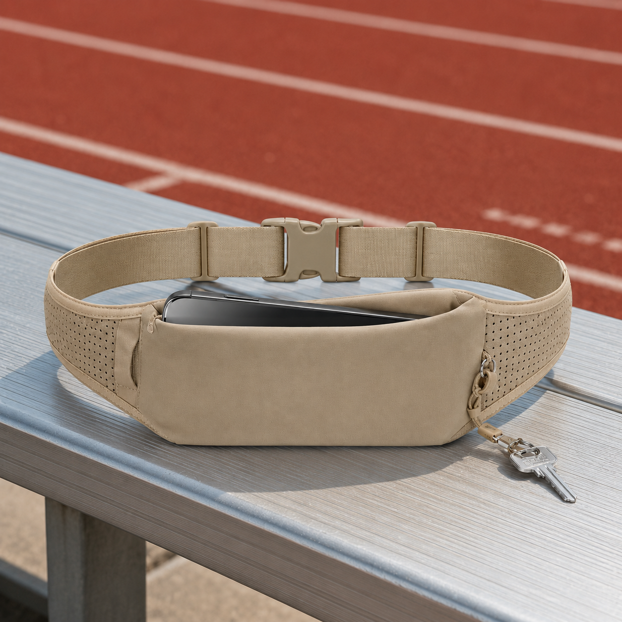Ultra-Slim No-Bounce Running Belt with Phone Pocket & Key Clip