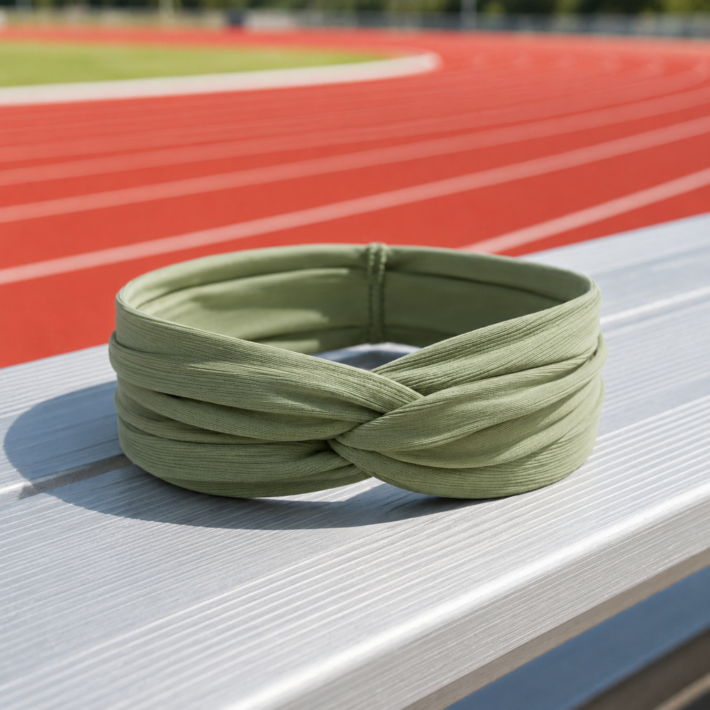 Twist-Front Cooling Sports Headband – Soft Quick-Dry Sweat-Wicking Hair Band