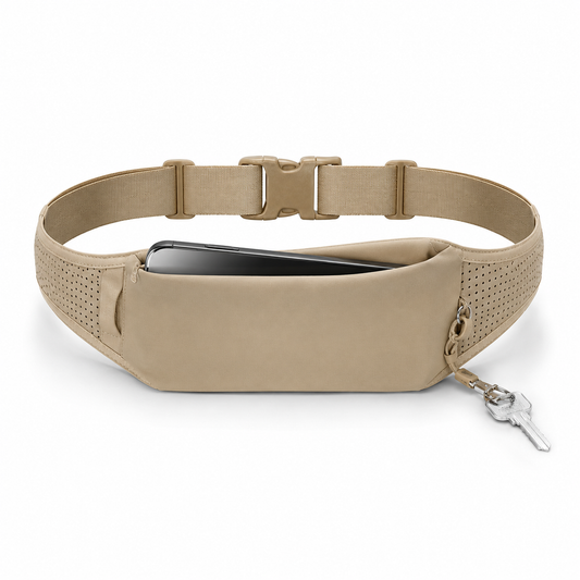 Ultra-Slim No-Bounce Running Belt with Phone Pocket & Key Clip