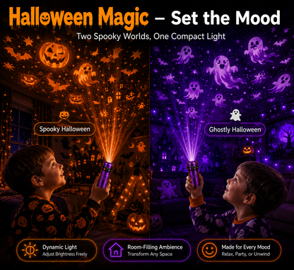 Billhol® 🎃2026 Magic Finger Projection Light-Halloween Limited Edition👻 Create 24+ Immersive Scenes Across 6 Themed Worlds
